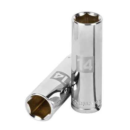 Dado largo de 14 mm, 6 puntas, cuadro 3/8', TRUPER