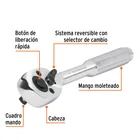 Matraca cuadro 1/4' cabeza de pera de liberación rápida 2