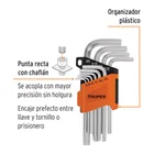Juego de 10 llaves hexagonales std, con organizador, TRUPER 2