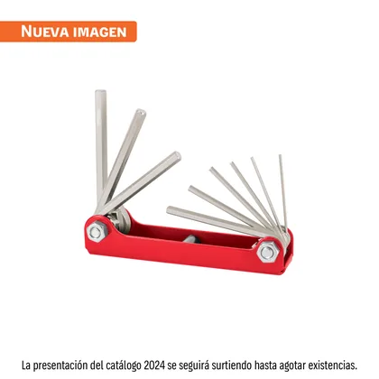 Juego de 9 llaves hexagonales std, tipo navaja, TRUPER