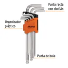 Juego de 7 llaves hexagonales std largas, punta de bola 2