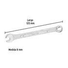 Llave combinada 8 mm x 120 mm de largo, PRETUL 3