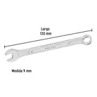 Llave combinada 9 mm x 130 mm de largo, PRETUL 3