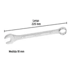 Llave combinada 18 mm x 220 mm de largo, PRETUL 3