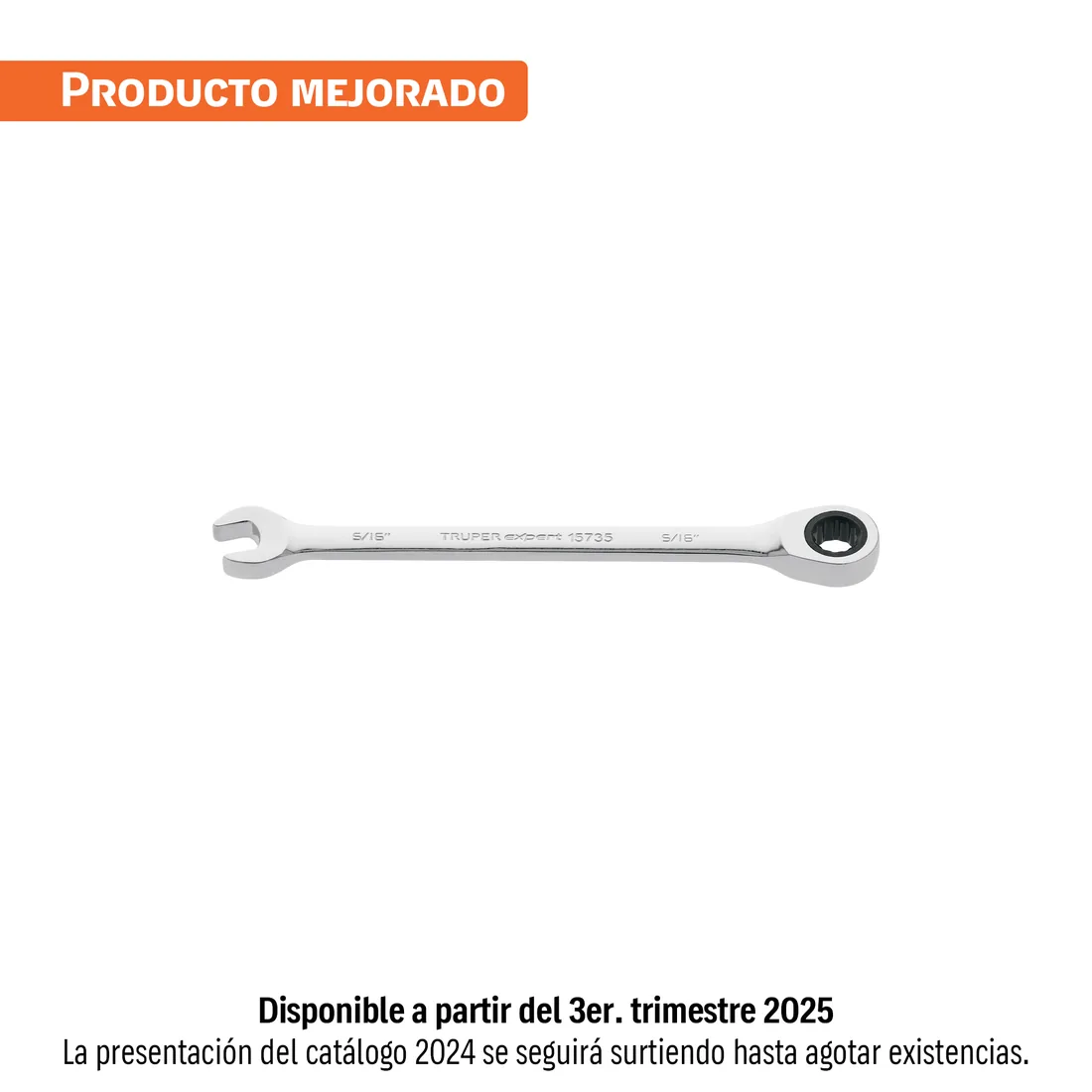 Llave combinada con matraca 5/16' x 135 mm largo, EXPERT