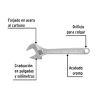 Llave ajustable (perico) 12' cromada, PRETUL 2