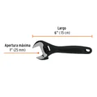 Llave ajustable (perico) 6' profesional pavonada, EXPERT 3