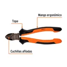 Pinza corte diagonal 7' alta palanca, Comfort Grip, EXPERT 2