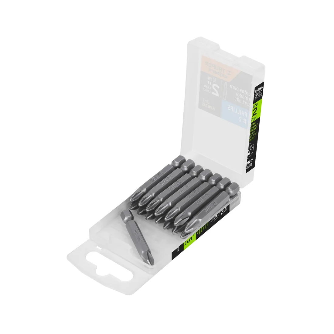 Estuche con 15 puntas de cruz PH2 largo 2', TRUPER EXPERT