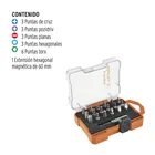 Juego de 19 puntas mixtas largo 1' estuche plástico, EXPERT 2