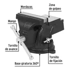 Tornillo de banco 5' de hierro gris, PRETUL 3