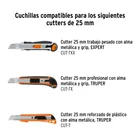 Estuche con 10 cuchillas SK4 de 25 mm para cutter, TRUPER 4
