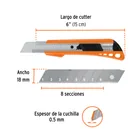 Cutter 18 mm reforzado de plástico con alma metálica, TRUPER 2