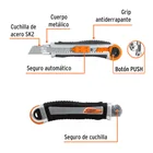Cutter 18 mm trabajo pesado c/alma metálica y grip, EXPERT 4