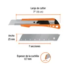 Cutter 25 mm reforzado de plástico con alma metálica, TRUPER 2