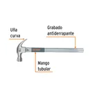 Martillo tubular pulido 16 oz uña curva, TRUPER 2