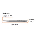 Punzón 1/4' para barrenar, largo 4-1/4', TRUPER 3