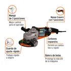 Esmeriladora angular 7', 2200W, TRUPER PRO 4