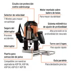 Router (Rebajadora) 1200W, 1-3/4 HP, TRUPER PRO 2