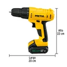 Taladro/destornillador 3/8', 12V, 1 batería 2Ah, PRETUL 3