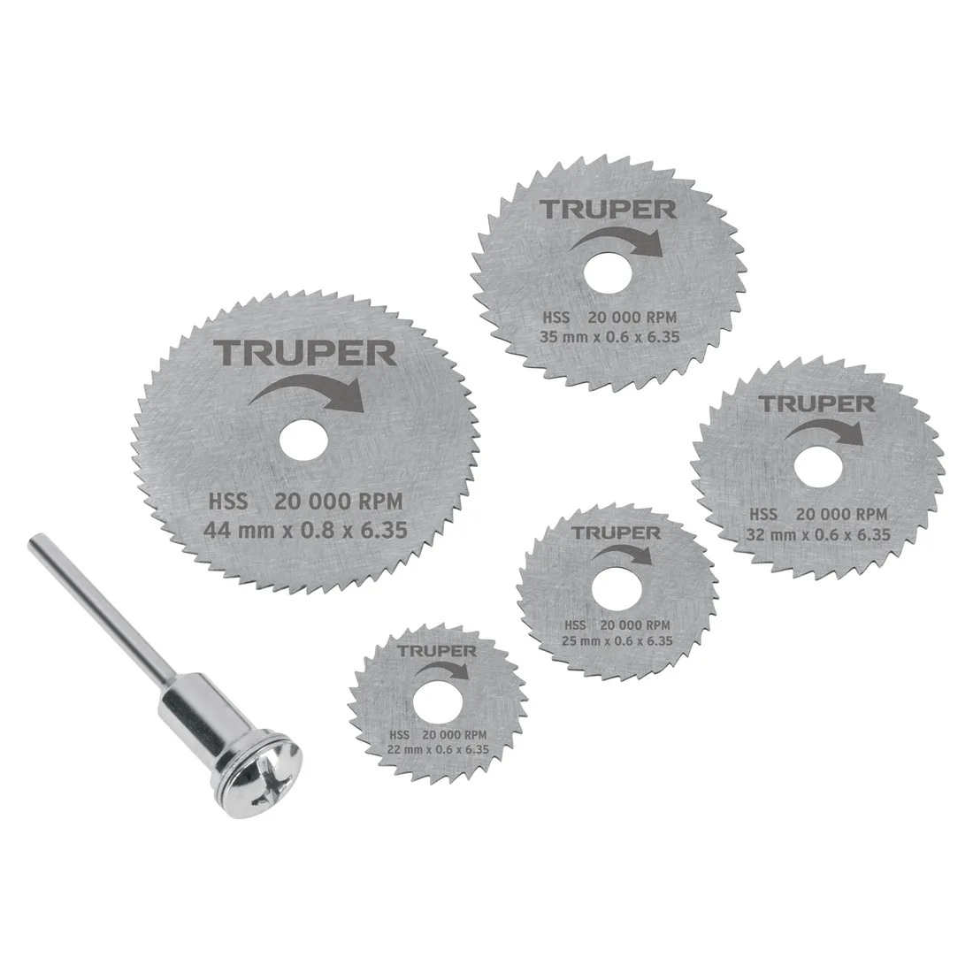 Kit de minidiscos sierra para herramienta rotativa, 6 piezas