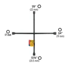 Llave de cruz 20', acabado negro mate, PRETUL 2