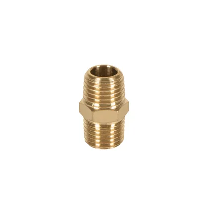 Niple de latón, macho-macho, cuerda 1/4' NPT, TRUPER