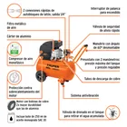 Kit Compresor lub, 50L, manguera y pistola grav,127V, TRUPER 4