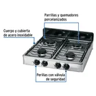 Parrilla de gas de sobreponer 4 quemadores, inox, FOSET 2
