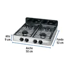 Parrilla de gas de sobreponer 4 quemadores, inox, FOSET 3