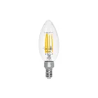 Foco LED filamento 4 W, vela, 2700K luz ambar, E12, VOLTECK 1