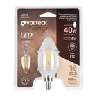 Foco LED filamento 4 W, vela, 2700K luz ambar, E12, VOLTECK 4