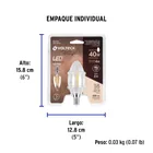 Foco LED filamento 4 W, vela, 2700K luz ambar, E14, VOLTECK 5