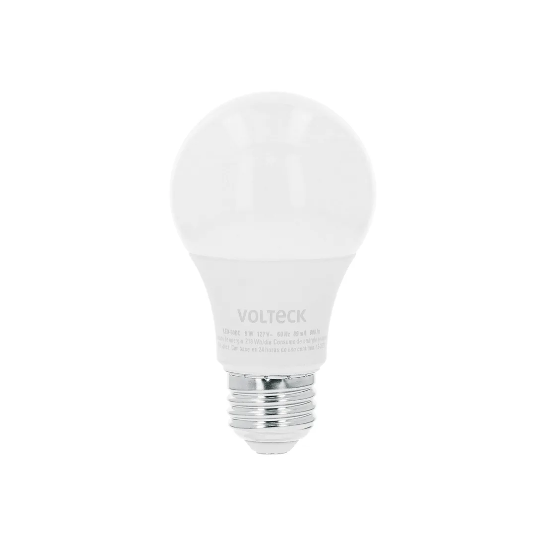 Foco LED 9W (60W) A19 3000K blanca cálida atenuable, VOLTECK