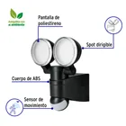 Arbotante LED 12W 4000K con sensor de movimiento, negro 2
