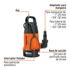 Bomba sumergible plástica, 1 HP para agua sucia, TRUPER 2