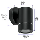 Arbotante de acento 1 spot negro, lámpara no incluida 4