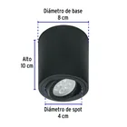 Luminario de sobreponer con spot dirigible, redondo, negro 3