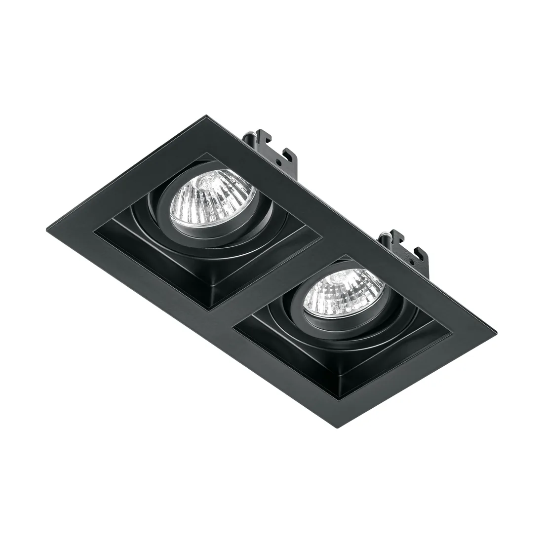 Luminario empotrable con 2 spots dirigibles, negro, VOLTECK