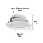 Luminario LED empotrable 6 W 6500 K, redondo, VOLTECK 3