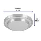 Luminario LED plafón decorativo 18W 6500K, metálico, BASIC 3