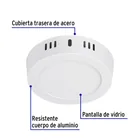 Luminario LED plafón 6W 6500K, redondo, blanco, VOLTECK 4
