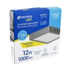 Luminario LED plafón 12W 6500K, cuadrado, gris, VOLTECK 5