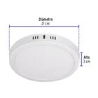 Luminario LED plafón18W 3000K, redondo, blanco, VOLTECK 3