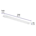 Luminario lineal LED 18W, 6500K, delgado, para gabinete 3