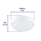 Luminario LED plafón para baño 15W 4000K, redondo, VOLTECK 4