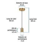 Socket colgante metálico, hierro antiguo, VOLTECK 3