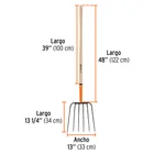Bieldo para paja, 6 dientes, mango largo 48', TRUPER 3