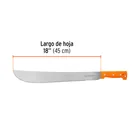 Machete estándar 18' cacha naranja remachada, TRUPER 3
