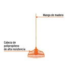 Escoba plástica para jardín, flexible, 23 dientes, mango 48' 3